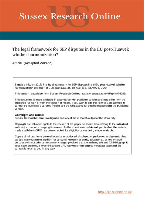 The Legal Framework for SEP Disputes in the EU Post